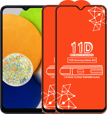Qyist Edge To Edge Tempered Glass for Samsung Galaxy A03(Pack of 2)