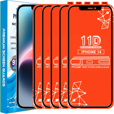 PFOAM Edge To Edge Tempered Glass for APPLE IPHONE 14(Pack of 5)