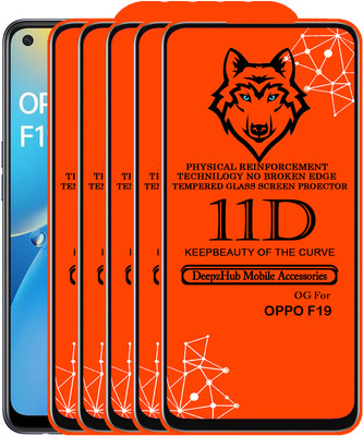 DeepzHub Edge To Edge Tempered Glass for OPPO F19(Pack of 5)