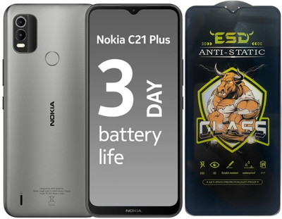 TELESHIELD Edge To Edge Tempered Glass for Nokia C21 Plus, ESD Glass, ESD Protector, Edge to Edge, Screen Protector(Pack of 1)