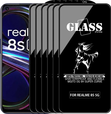 MGito Edge To Edge Tempered Glass for Realme 8S 5G(Pack of 6)