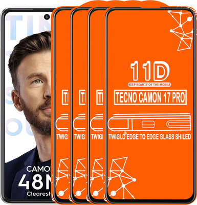 TWIGLO Edge To Edge Tempered Glass for TECNO CAMON 17 PRO(Pack of 4)