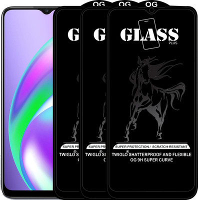 TWIGLO Edge To Edge Tempered Glass for REALME C15(Pack of 3)