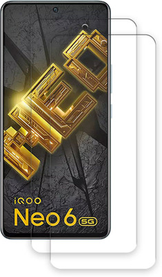 SOMTONE Edge To Edge Tempered Glass for iQOO Neo 6 TEMPERED GUARD FRONTP2(Pack of 2)