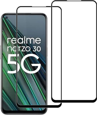JAI CHARAN Edge To Edge Tempered Glass for Realme Narzo 30 5G(Pack of 2)