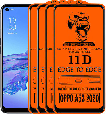 TWIGLO Edge To Edge Tempered Glass for OPPO A53 2020(Pack of 4)
