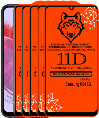 CRodible Edge To Edge Tempered Glass for Samsung Galaxy M34 5G(Pack of 5)