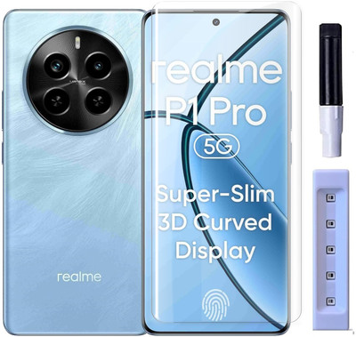 OneTech Edge To Edge Tempered Glass for Realme P1 Pro 5G 9H Hardness, Premium UV Screen Protector(Pack of 1)