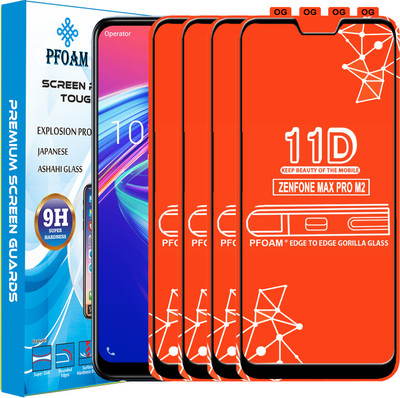 PFOAM Edge To Edge Tempered Glass for Asus Zenfone Max Pro M2(Pack of 4)