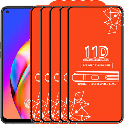 Roxel Edge To Edge Tempered Glass for Oppo F19 Pro Plus(Pack of 5)