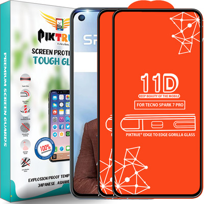 PikTrue Edge To Edge Tempered Glass for Tecno Spark 7 Pro(Pack of 2)