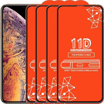 Qyist Edge To Edge Tempered Glass for Apple iPhone XS Max(Pack of 4)