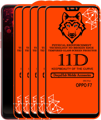 DeepzHub Edge To Edge Tempered Glass for OPPO F7(Pack of 5)