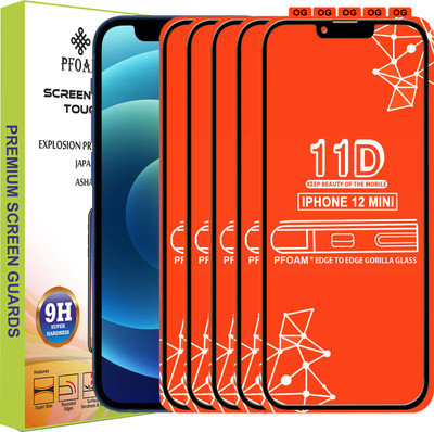 PFOAM Edge To Edge Tempered Glass for APPLE IPHONE 12 MINI(Pack of 5)