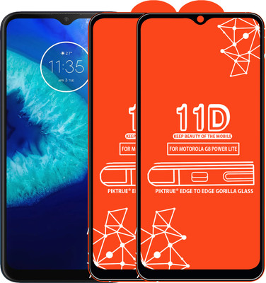 PikTrue Edge To Edge Tempered Glass for MOTOROLA G8 POWER LITE(Pack of 2)