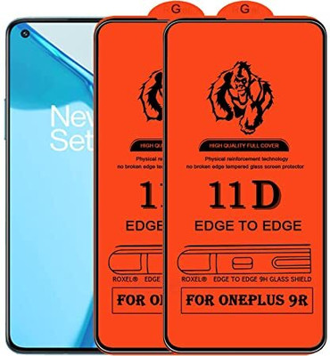 HIE POWER Edge To Edge Tempered Glass for Oneplus 9R -11D Glass -Screen Protector Full HD Quality Tempered Glass Anti-Scratch Edge to Edge Coverage with Easy Installation Kit-11D(Pack of 2)
