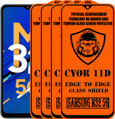 CYOR Edge To Edge Tempered Glass for SAMSUNG M32 5G(Pack of 4)