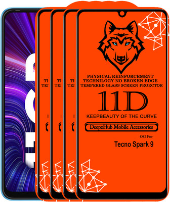 DeepzHub Edge To Edge Tempered Glass for Tecno Spark 9(Pack of 4)