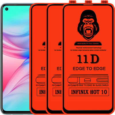 Laxdom Edge To Edge Tempered Glass for INFINIX HOT 10(Pack of 3)