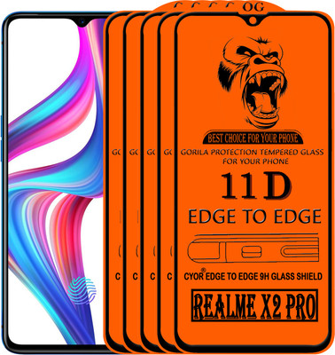 CYOR Edge To Edge Tempered Glass for Realme X2 Pro(Pack of 5)