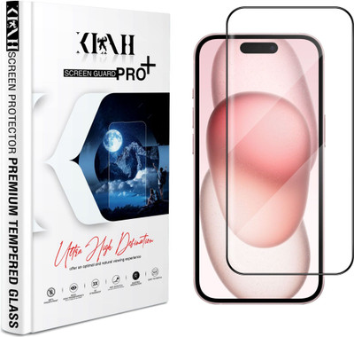 KLAH Edge To Edge Tempered Glass for Apple iPhone 15, High Transparency HD+ Glass Protection(Pack of 1)