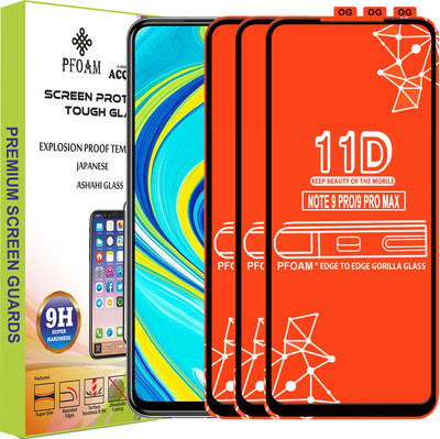 PFOAM Edge To Edge Tempered Glass for REDMI NOTE 9 PRO MAX(Pack of 3)