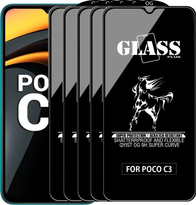 Qyist Edge To Edge Tempered Glass for POCO C3(Pack of 5)