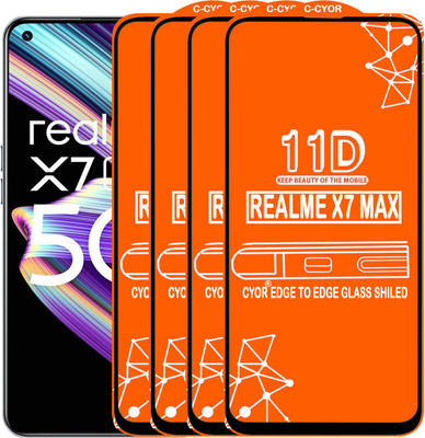 CYOR Edge To Edge Tempered Glass for REALME X7 MAX(Pack of 4)