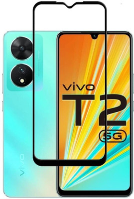 vmt stock Edge To Edge Tempered Glass for Vivo T2 5G Screen Protector Edge to Edge Coverages Clearances Premium Tempered Glass With Easy Installation kit(Pack of 1)