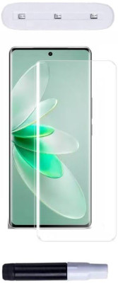 A-Allin1 Edge To Edge Tempered Glass for Vivo V27 5G, UV Glass Water-Resistant & Anti-Smudge(Pack of 1)