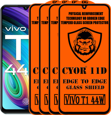 CYOR Edge To Edge Tempered Glass for VIVO T1 44W(Pack of 4)