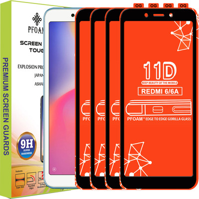 PFOAM Edge To Edge Tempered Glass for Mi Redmi 6(Pack of 4)