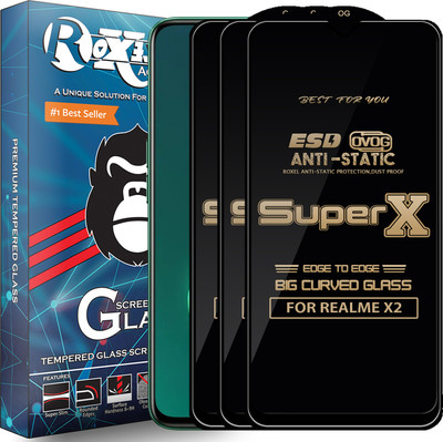 Roxel Edge To Edge Tempered Glass for REALME X2(Pack of 3)
