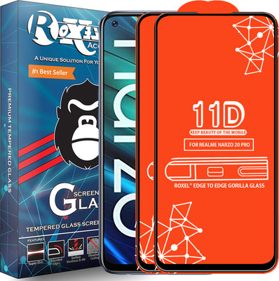 Roxel Edge To Edge Tempered Glass for Realme Narzo 20 Pro(Pack of 2)
