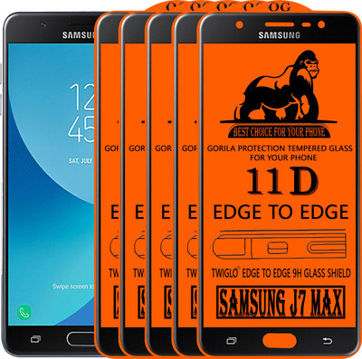 TWIGLO Edge To Edge Tempered Glass for Samsung Galaxy J7 Max(Pack of 5)