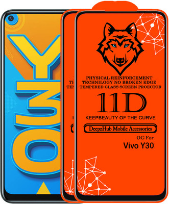 CRodible Edge To Edge Tempered Glass for vivo Y30(Pack of 2)