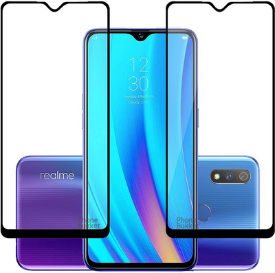 NIMMIKA ENTERPRISES Edge To Edge Tempered Glass for Realme 3 Pro(Comprehensive protection | High-quality material | Multi-layered coating | Clear and smooth surface)(Pack of 2)