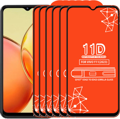 Qyist Edge To Edge Tempered Glass for Vivo Y11(2023)(Pack of 6)