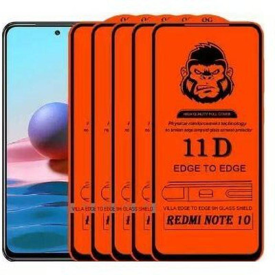 EXISITERS Edge To Edge Tempered Glass for Redmi Note 10, Remdmi Note 10S, Redmi 10 Prime(Pack of 5)