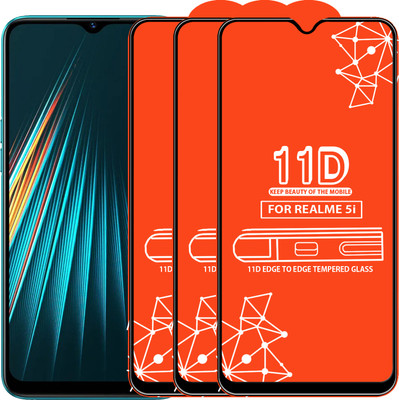 Roxel Edge To Edge Tempered Glass for Realme 5I(Pack of 3)
