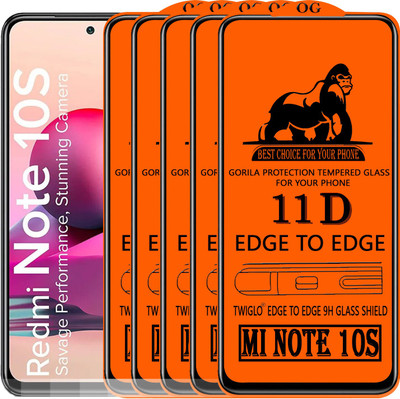 TWIGLO Edge To Edge Tempered Glass for REDMI NOTE 10S(Pack of 5)