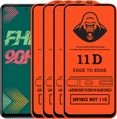 Laxdom Edge To Edge Tempered Glass for INFINIX HOT 11S(Pack of 4)
