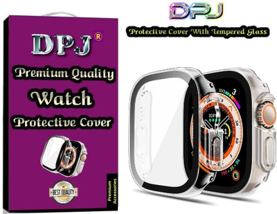 DPJ Edge To Edge Tempered Glass for Compatible with Apple Watch Ultra/Ultra 2 49MM, Hard PC Case with Built-in,Tempered Glass Screen Protector, Ultra-Thin HD Bumper Protective Cover, Full Coverage(Transparent)(Watch not included)(Pack of 2)