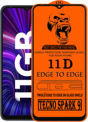 TWIGLO Edge To Edge Tempered Glass for TECNO SPARK 9(Pack of 1)