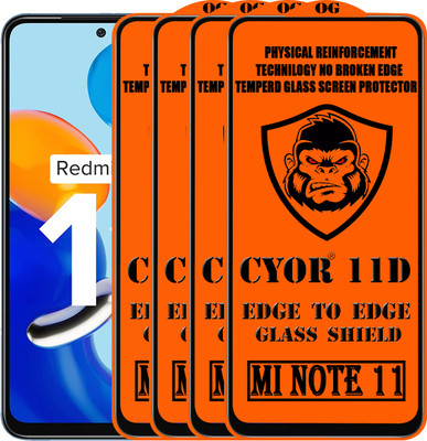 CYOR Edge To Edge Tempered Glass for REDMI NOTE 11(Pack of 4)