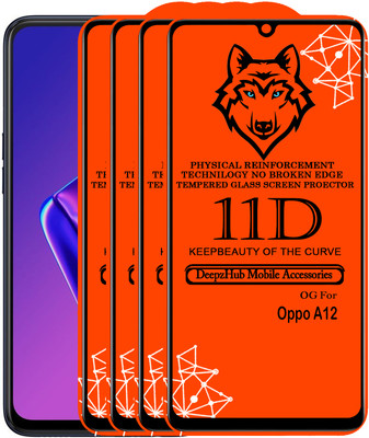 CRodible Edge To Edge Tempered Glass for OPPO A12(Pack of 4)