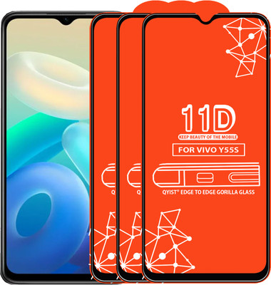 Qyist Edge To Edge Tempered Glass for VIVO Y55s(Pack of 3)