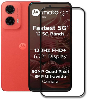 COVJ Edge To Edge Tempered Glass for Moto G35 5G, Motorola G35 5G(Pack of 1)