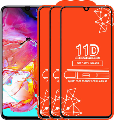Qyist Edge To Edge Tempered Glass for Samsung Galaxy A70(Pack of 3)