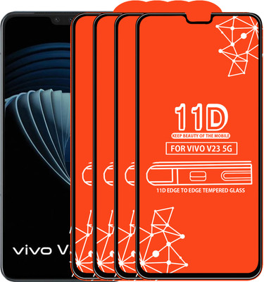Roxel Edge To Edge Tempered Glass for Vivo V23 5G(Pack of 4)